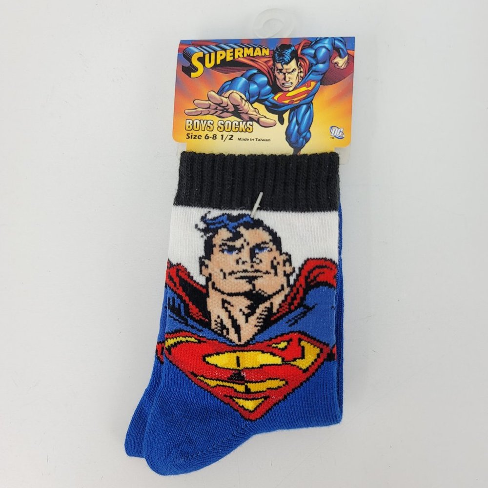 NOS DC Comics 2006 Superman Socks Boys/Kids 6-8.5